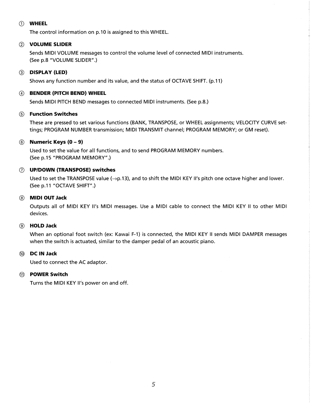 Kawai MDK 61 II manual 