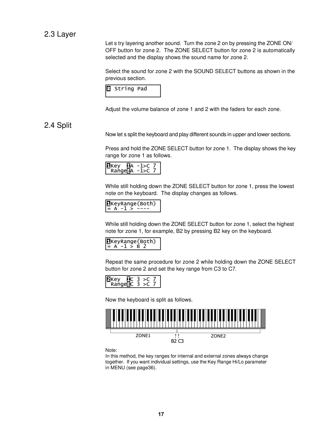 Kawai MP5 manual Layer, Split 