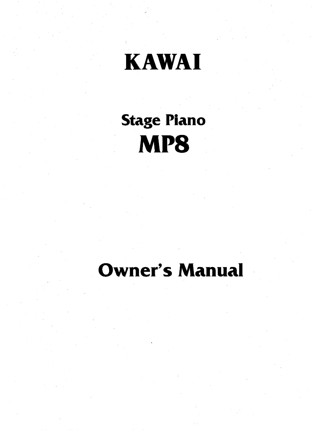 Kawai MP8 manual 