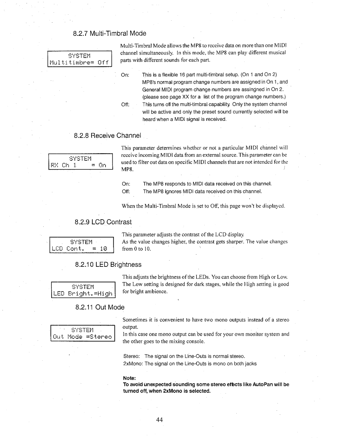 Kawai MP8 manual 