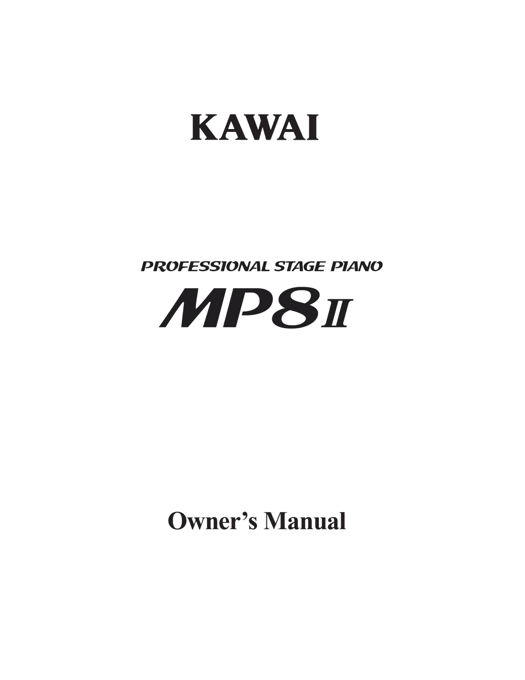 Kawai MP8II manual 