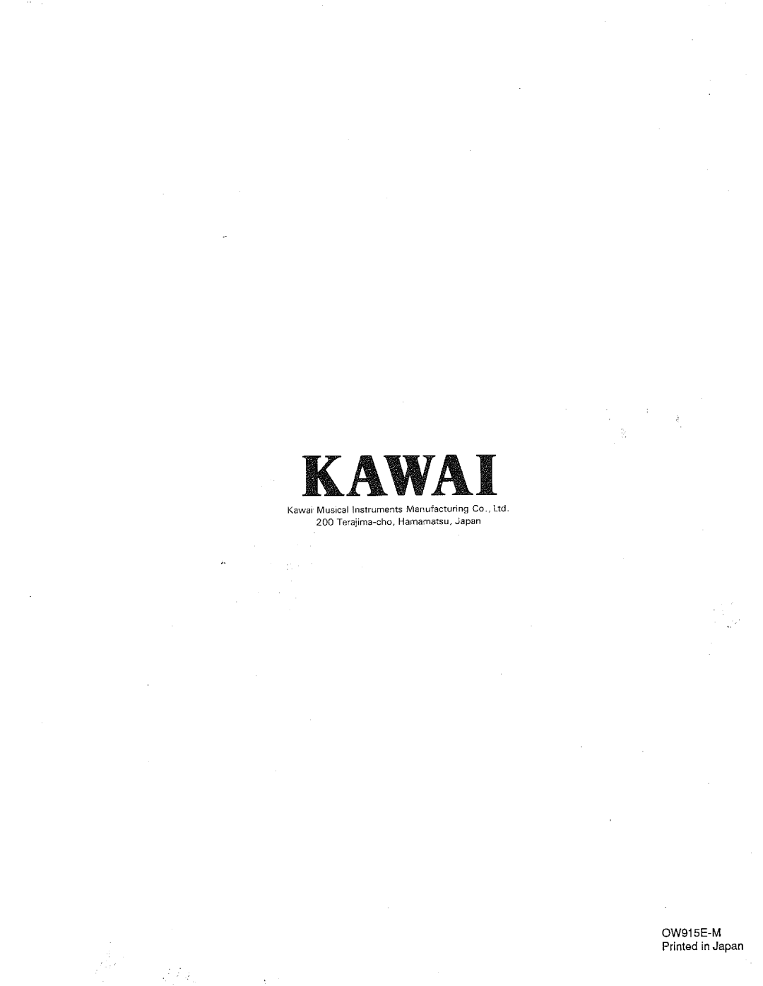 Kawai MR380(C) manual 