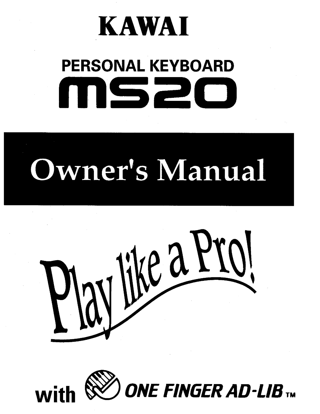 Kawai MS20 manual 