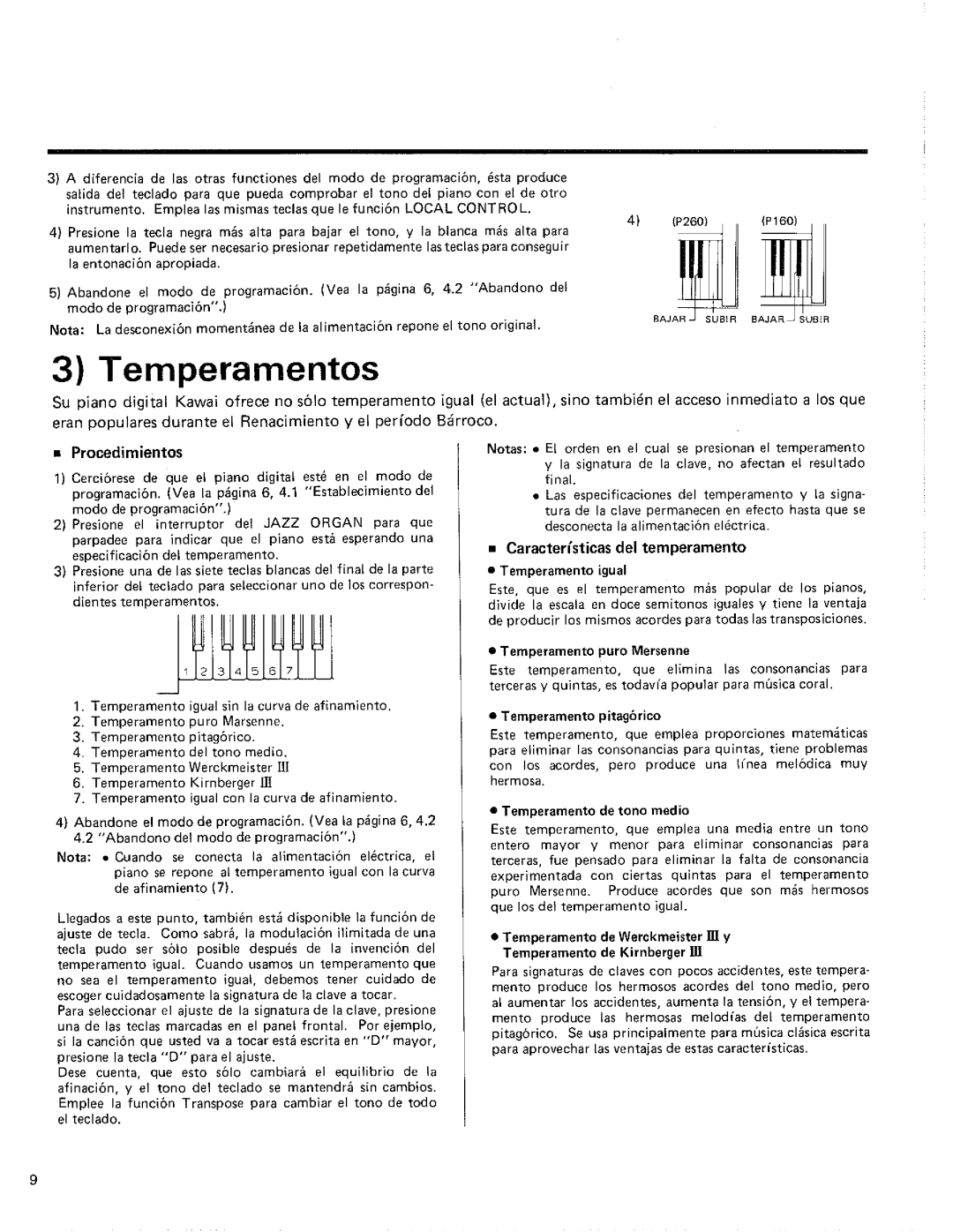 Kawai P160, P260 manual 