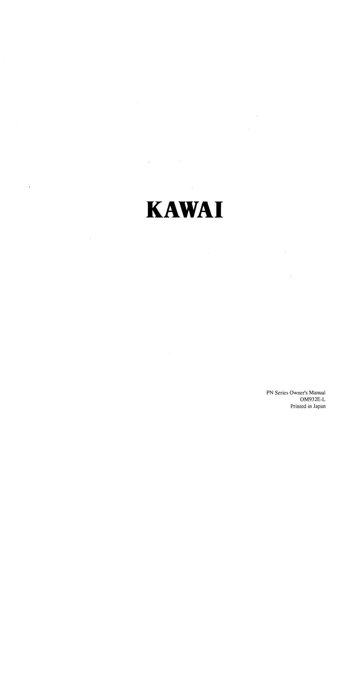 Kawai PN100, PN60, PN80 manual 