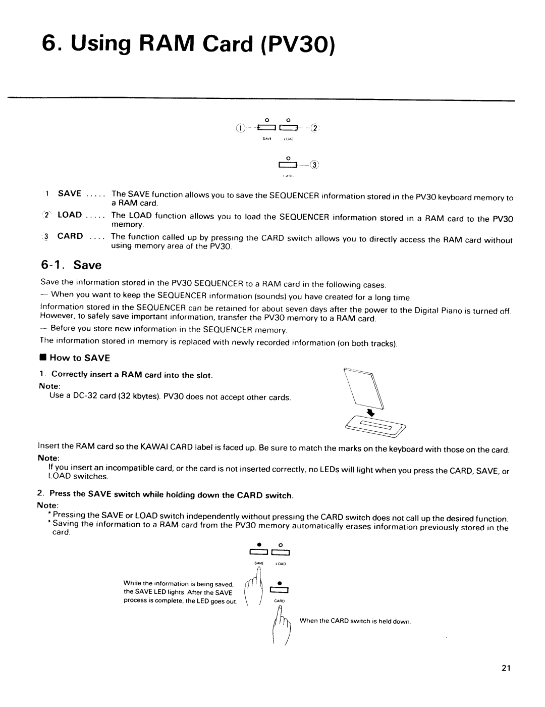 Kawai PV30, PV10 manual 