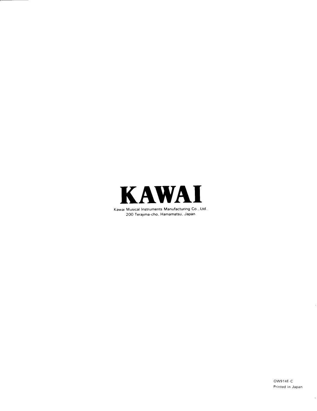 Kawai PV35 manual 