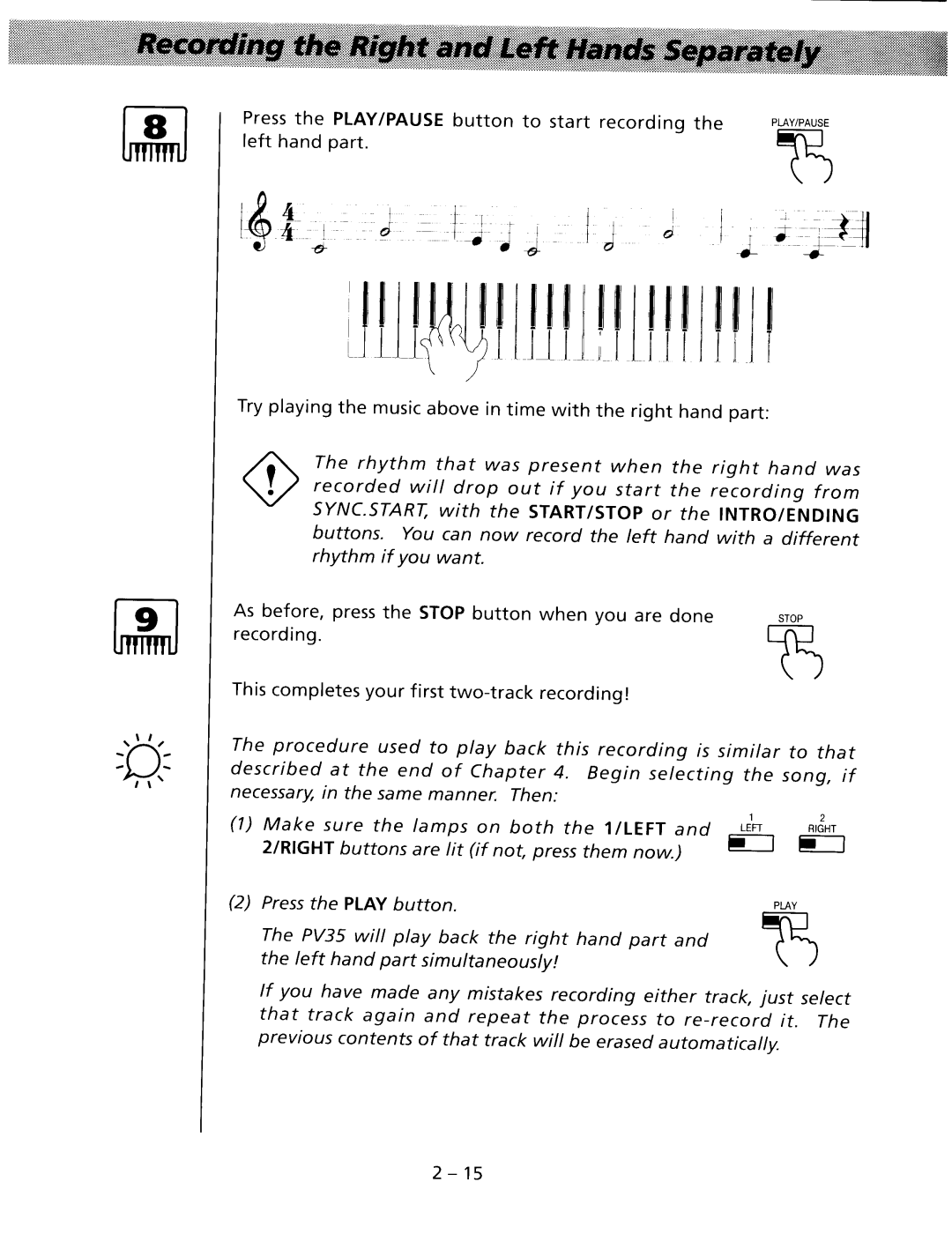 Kawai PV35 manual 