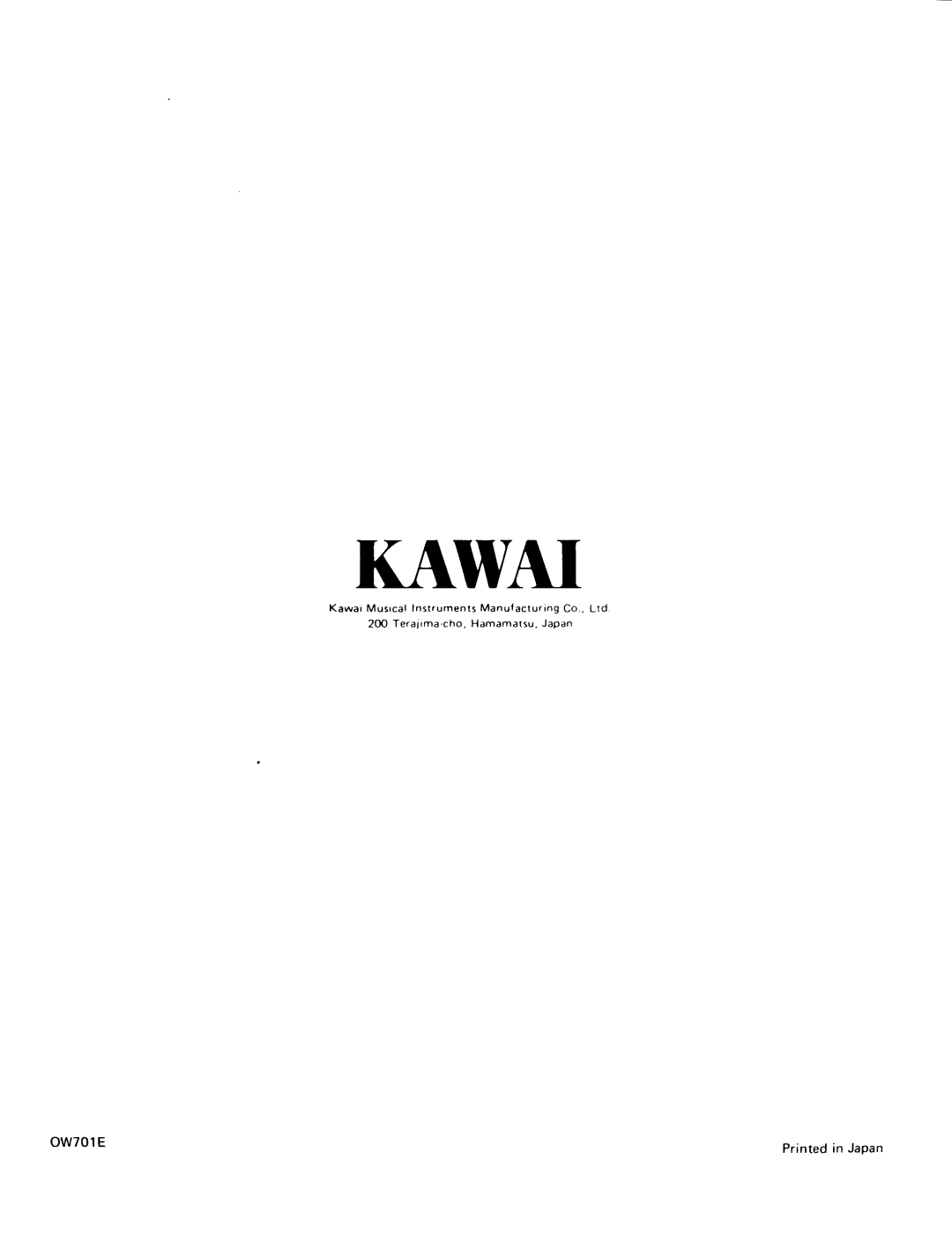 Kawai R-50e manual 