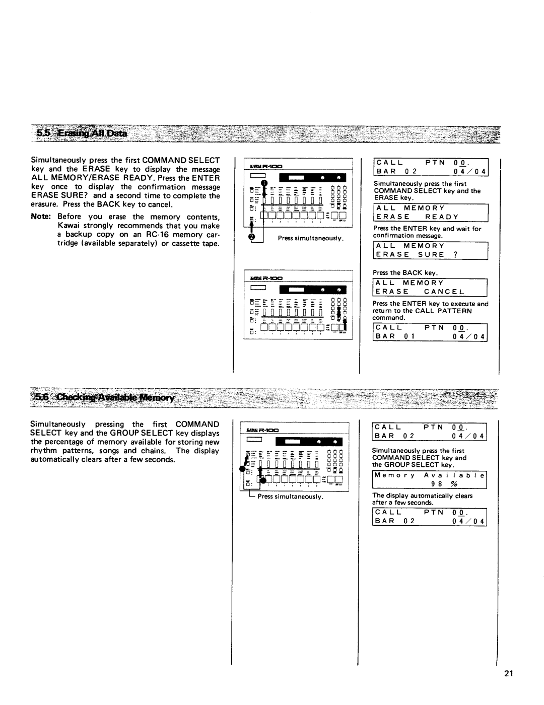 Kawai R100 manual 