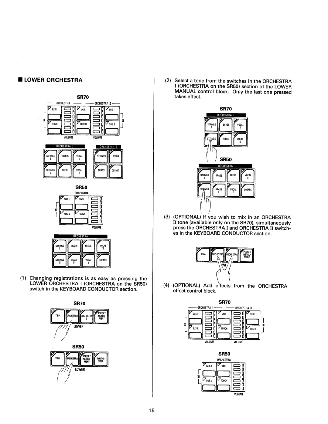 Kawai SR70, SR50 manual 