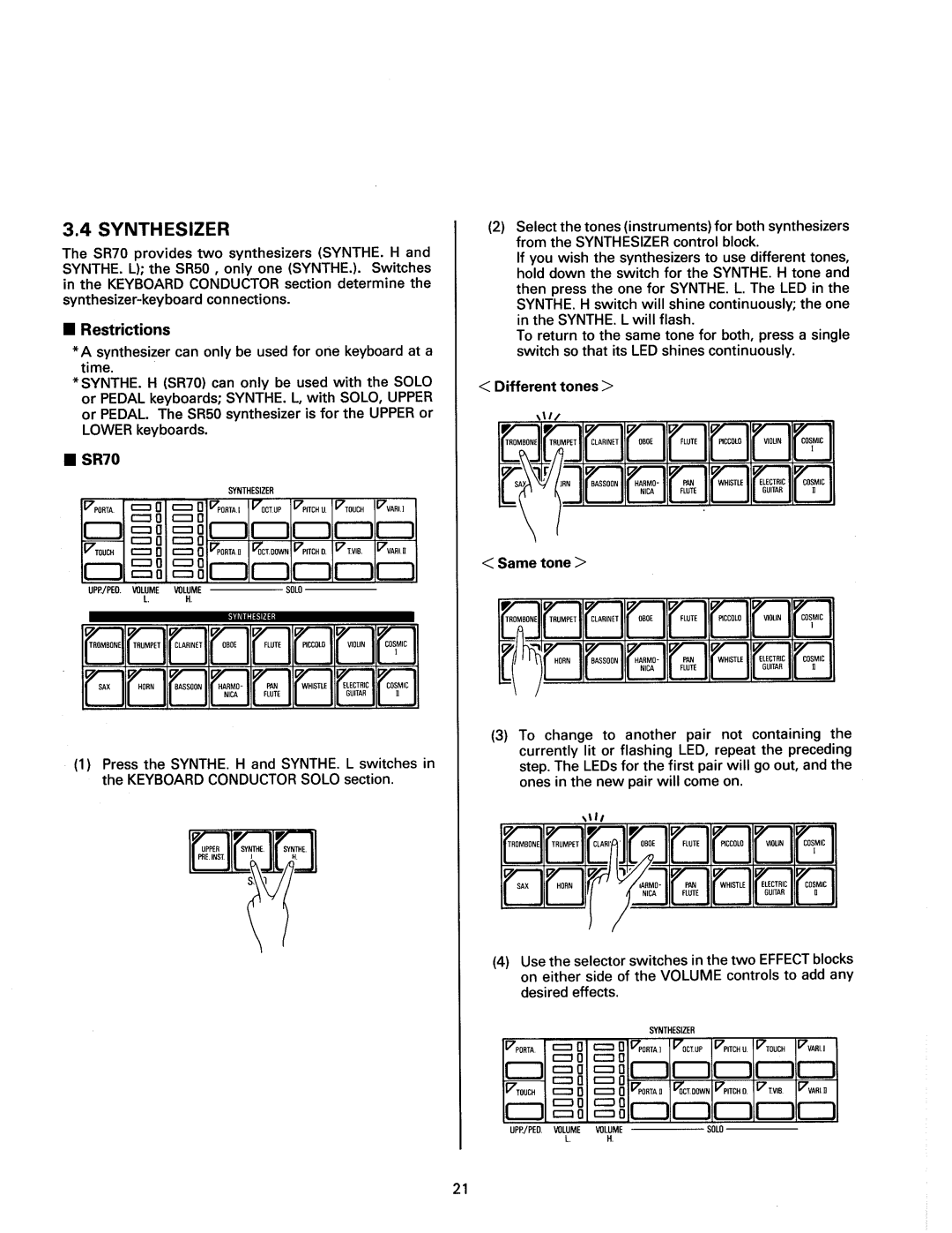 Kawai SR70, SR50 manual 