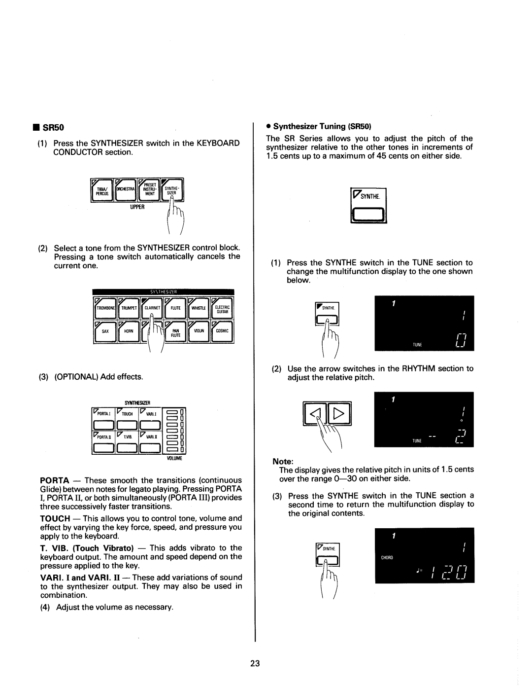 Kawai SR70, SR50 manual 