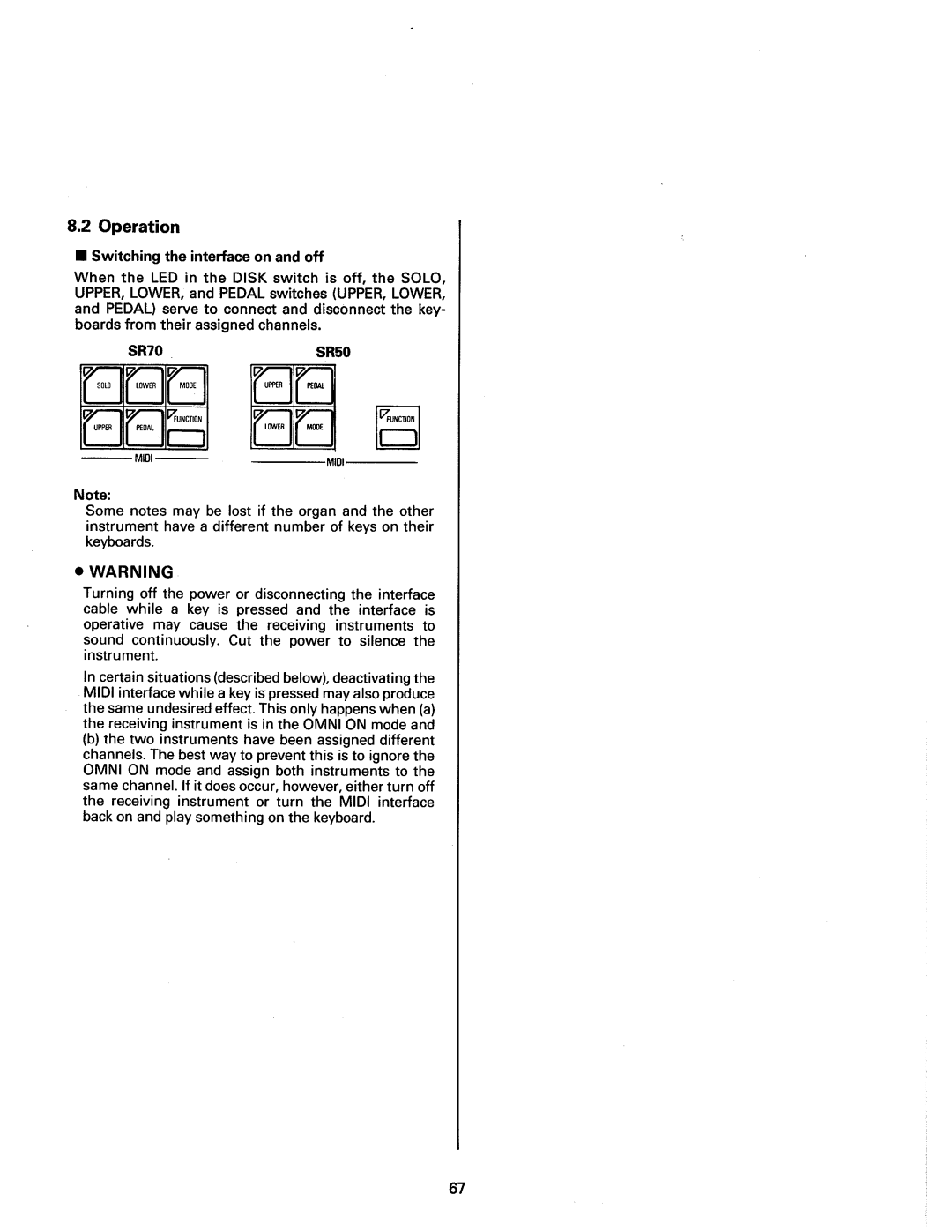 Kawai SR70, SR50 manual 