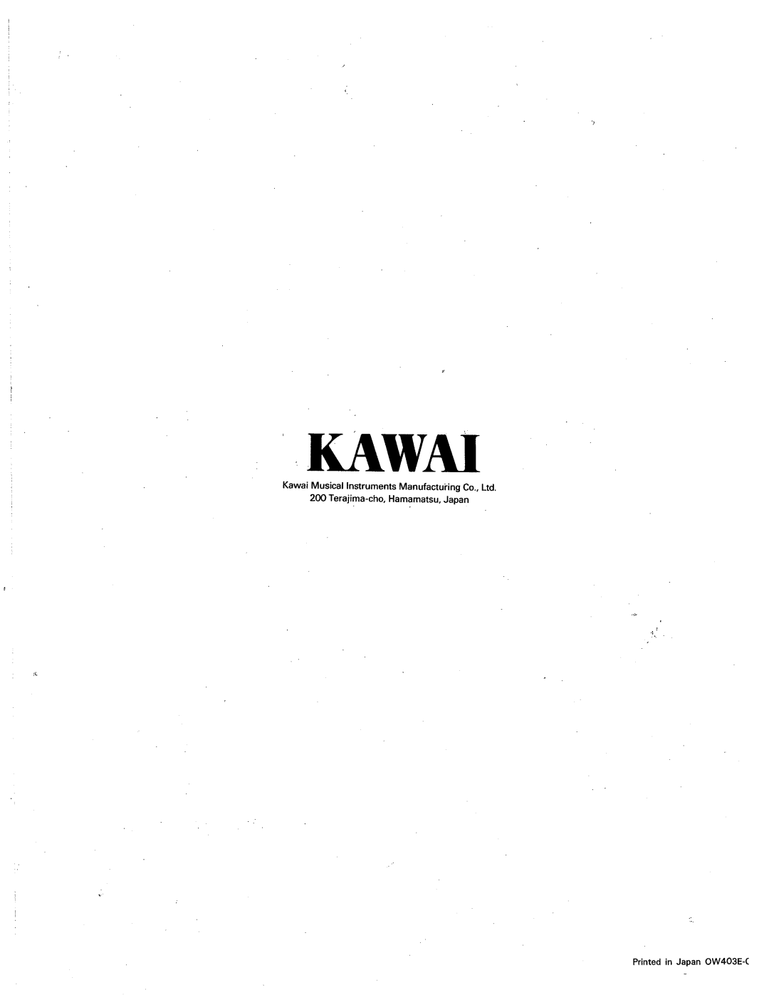 Kawai SR50, SR70 manual 