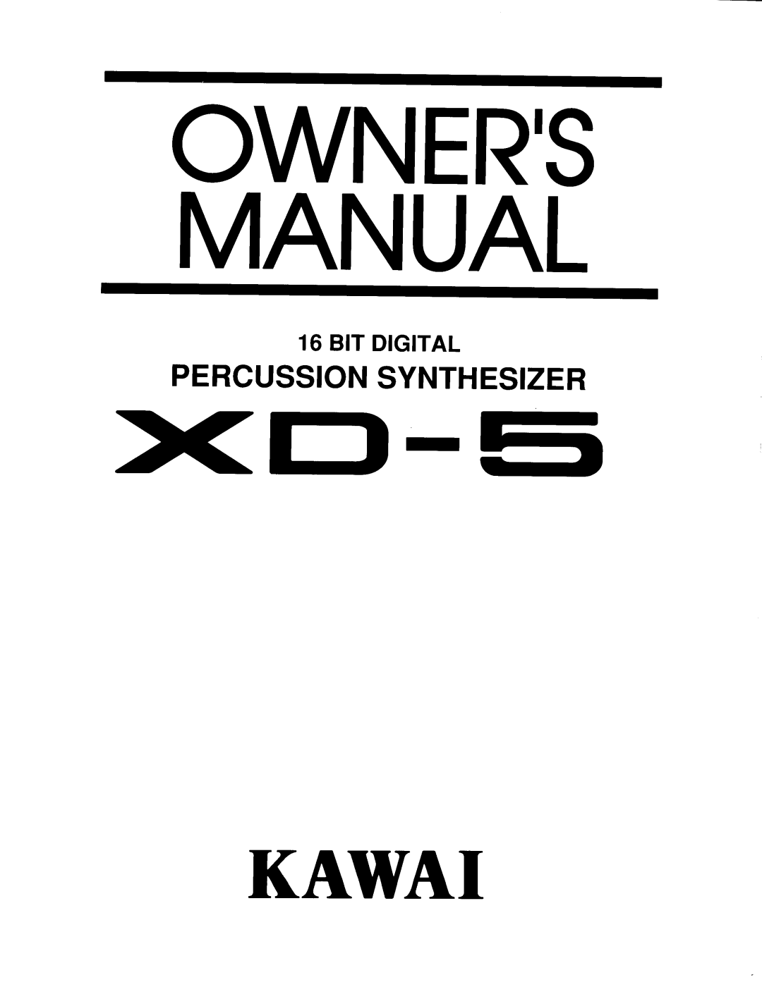 Kawai XD-5 manual 