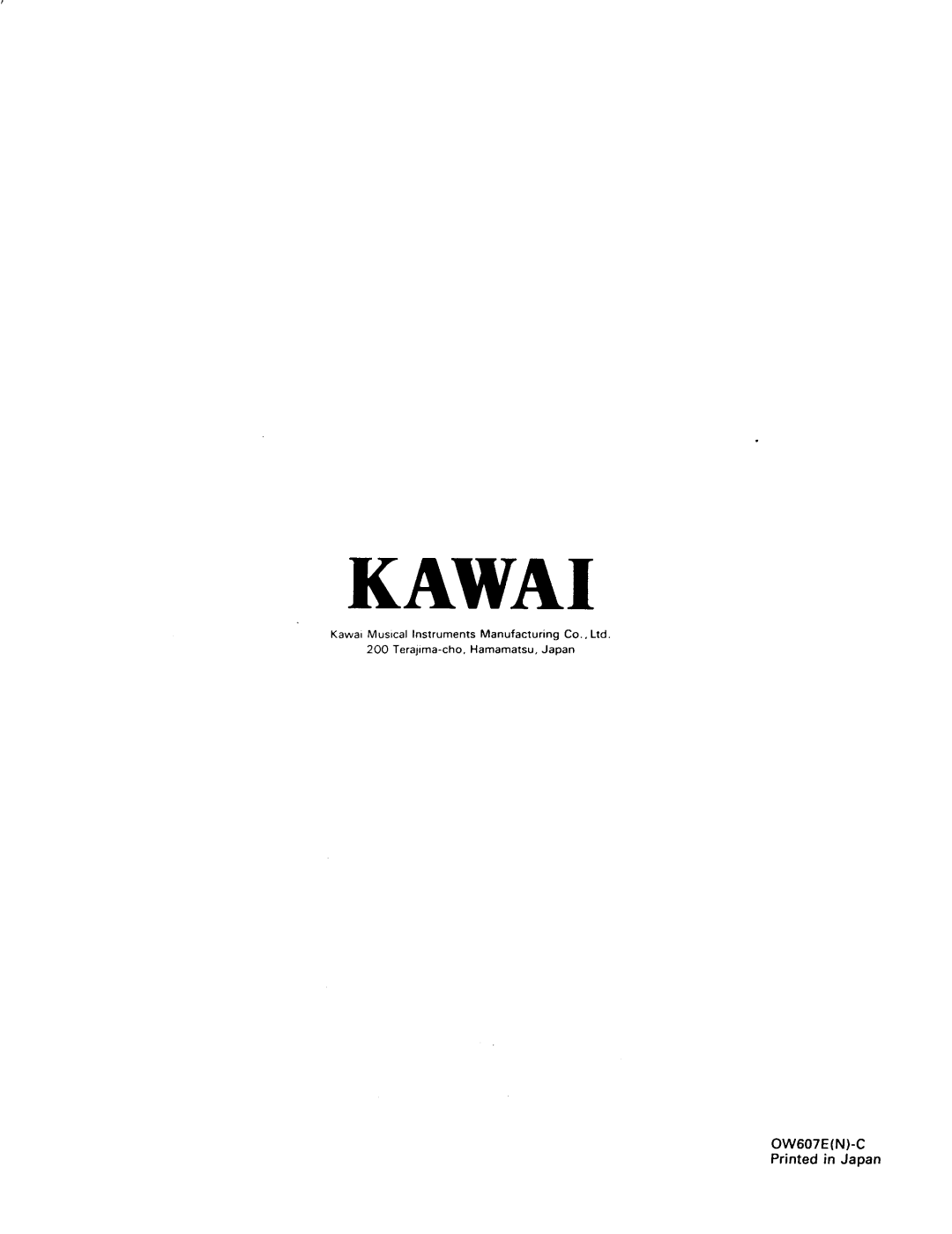 Kawai XD-5 manual 