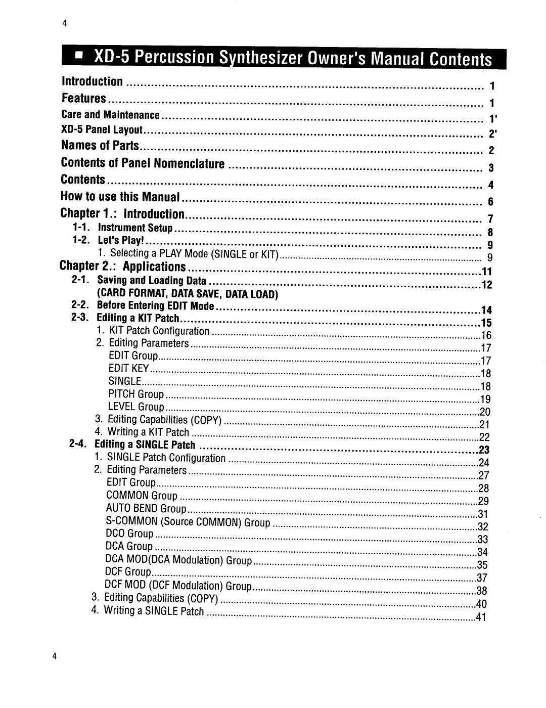 Kawai XD-5 manual 