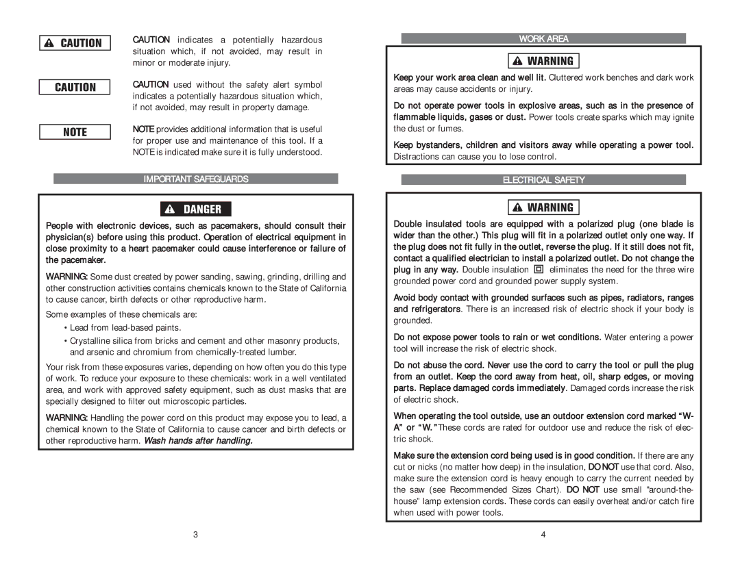 Kawasaki 691295 instruction manual Important Safeguards, Work Area, Electrical Safety 