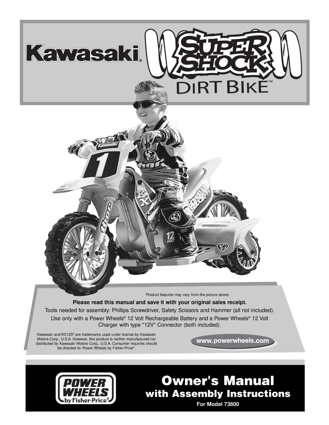 Kawasaki 73600 owner manual With Assembly Instructions 