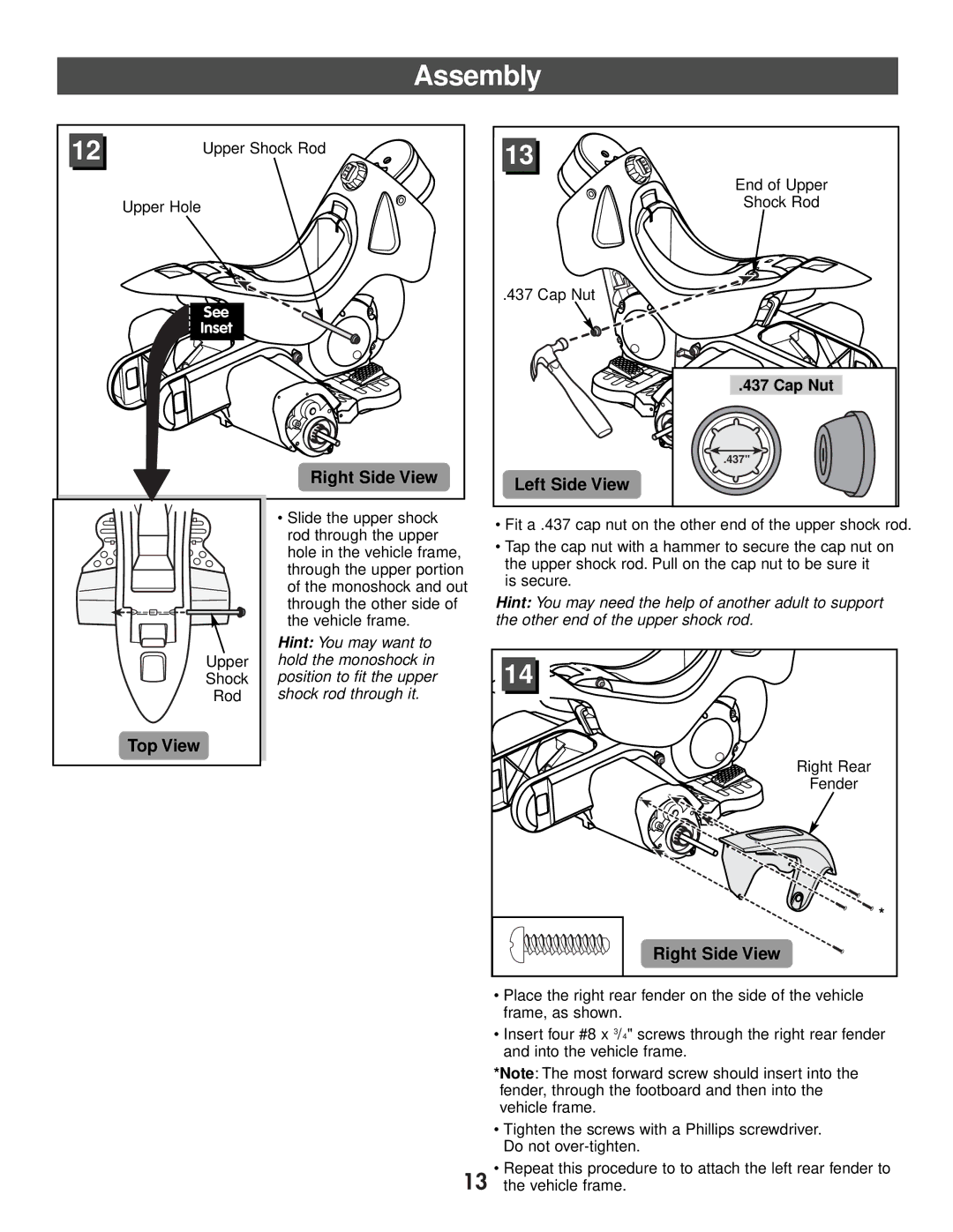 Kawasaki 73600 owner manual Right Side View Left Side View 