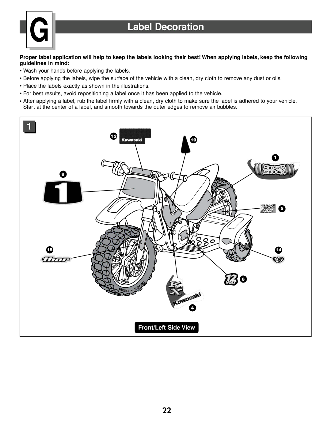 Kawasaki 73600 owner manual Label Decoration 