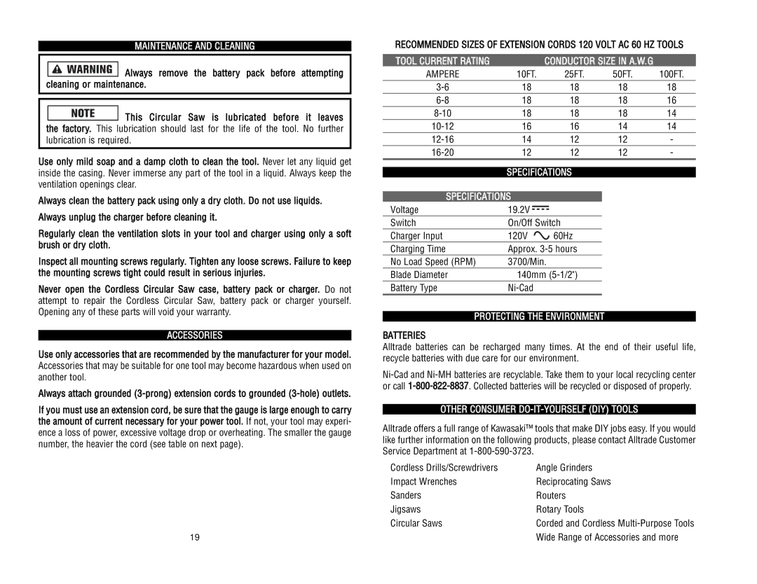 Kawasaki 840055 instruction manual Ampere, Voltage 