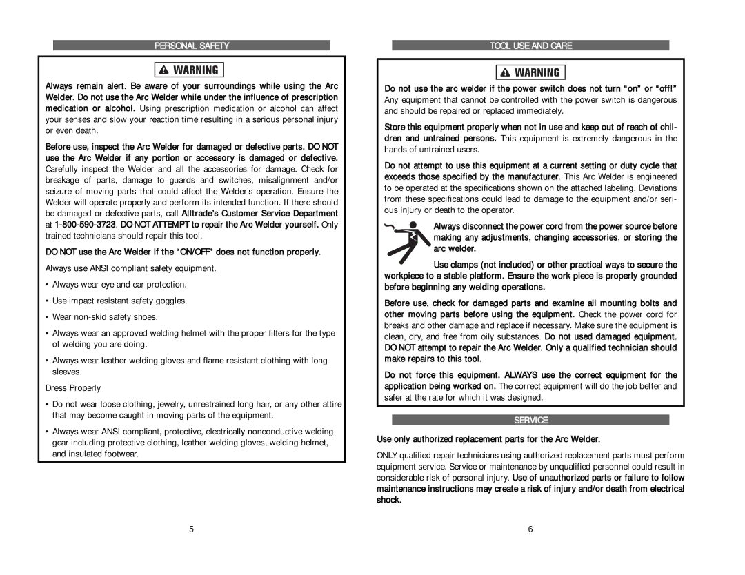 Kawasaki 840641 instruction manual Personal Safety, Service 