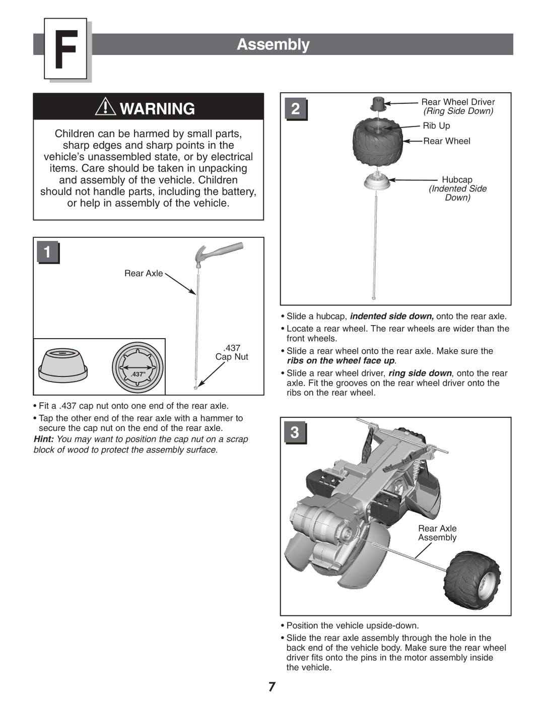 Kawasaki B9272 owner manual Assembly, Indented Side Down 