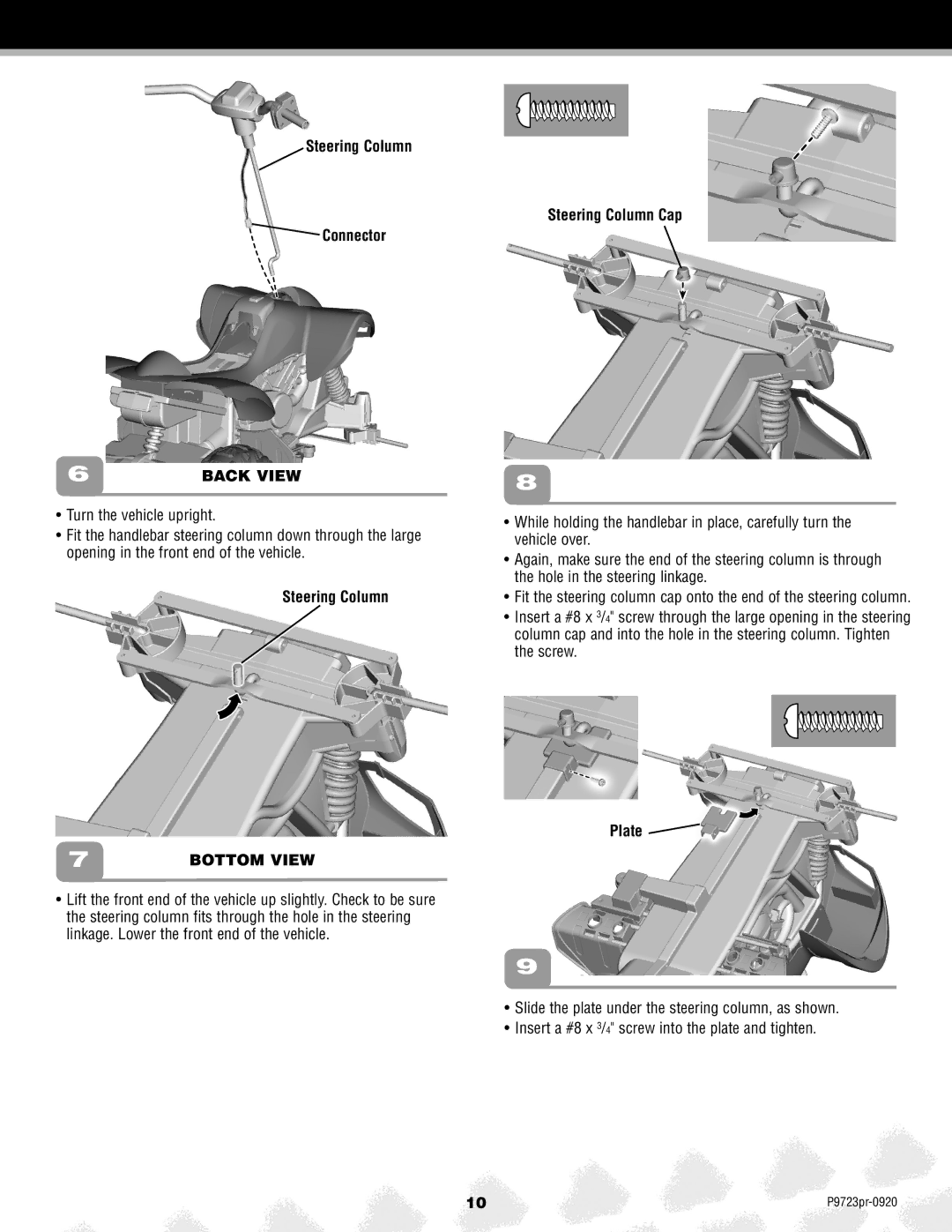 Kawasaki P9723 owner manual Steering Column Connector 