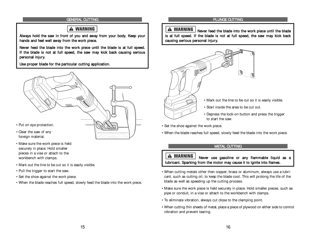 Kawasaki RH1-090048 manual Plunge Cutting, Metal Cutting 