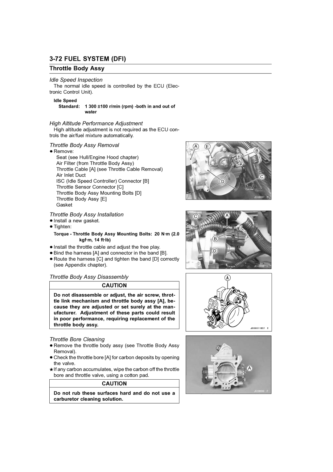 Kawasaki STX-15F service manual Throttle Body Assy 