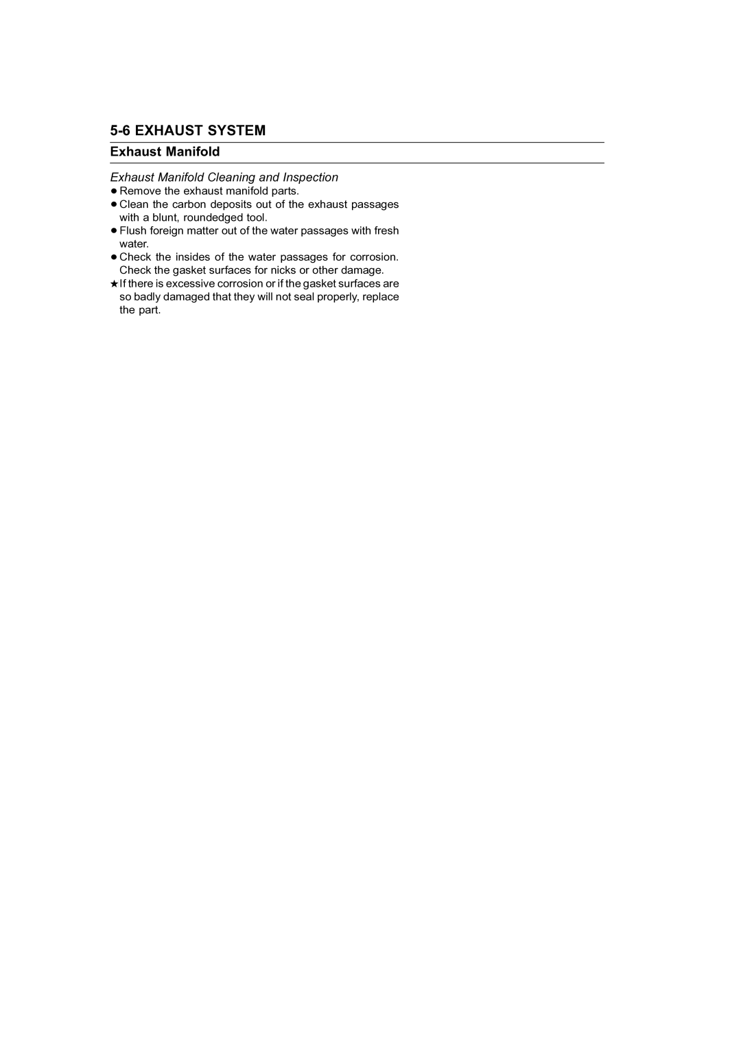 Kawasaki STX-15F service manual Exhaust Manifold Cleaning and Inspection 