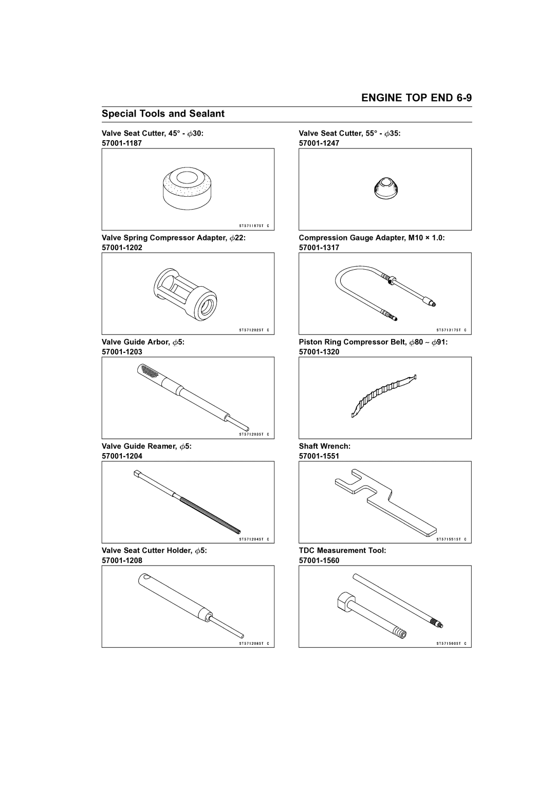 Kawasaki STX-15F service manual Engine TOP END 