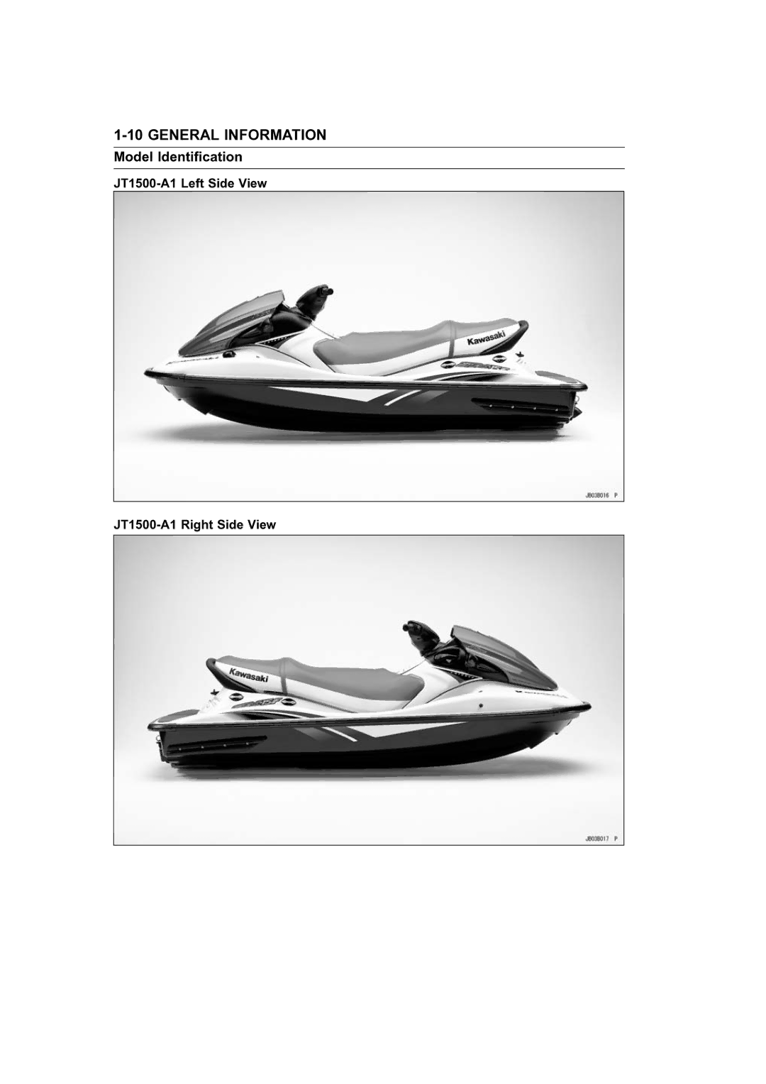 Model Identification | Kawasaki STX-15F manual