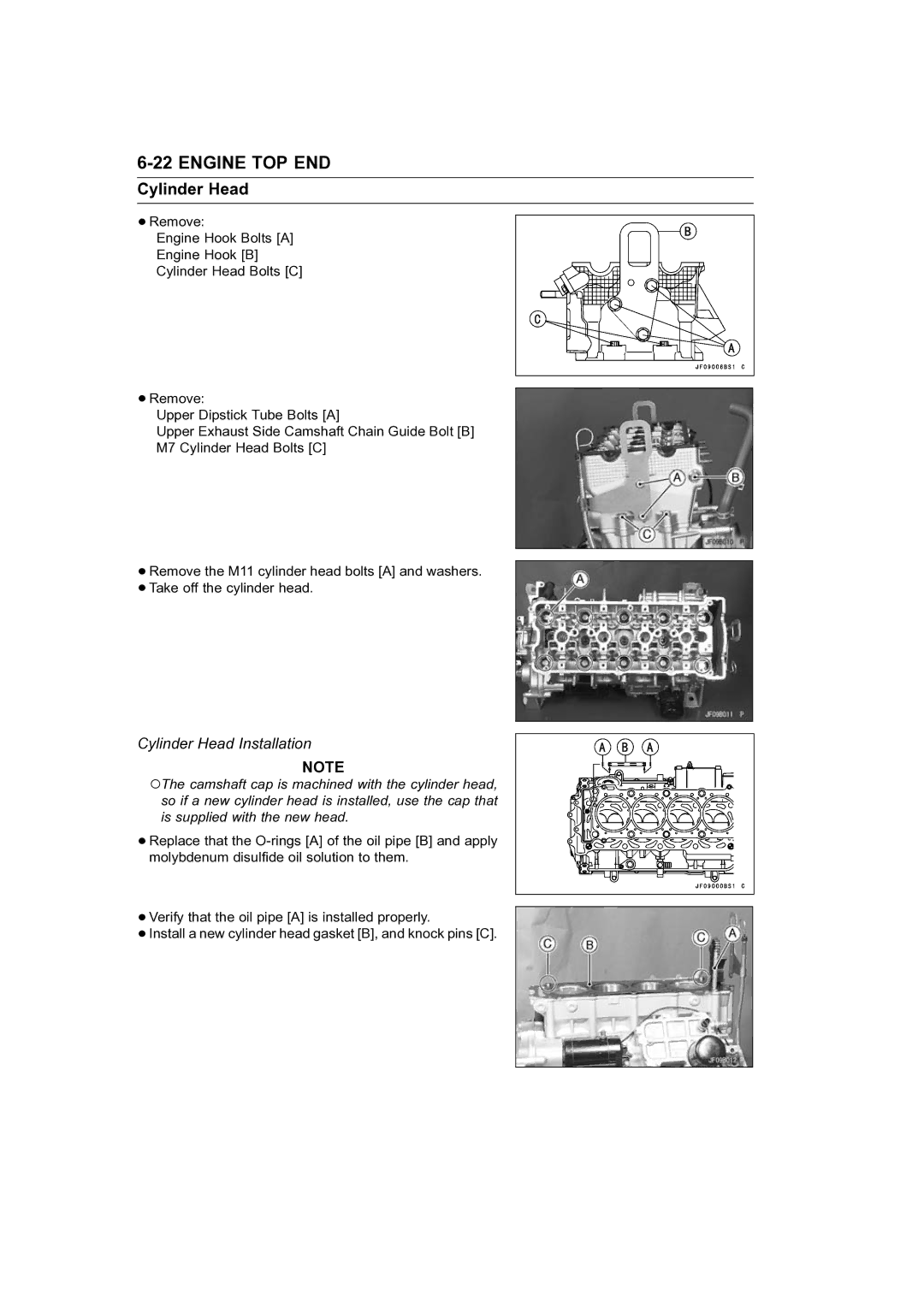 Kawasaki STX-15F service manual Cylinder Head Installation 