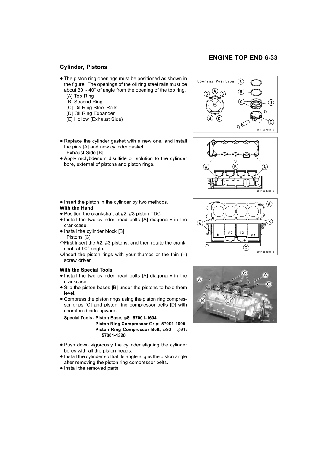 Kawasaki STX-15F service manual With the Hand, With the Special Tools 