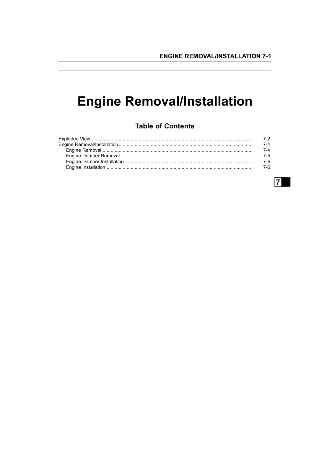 Kawasaki STX-15F service manual Engine Removal/Installation 