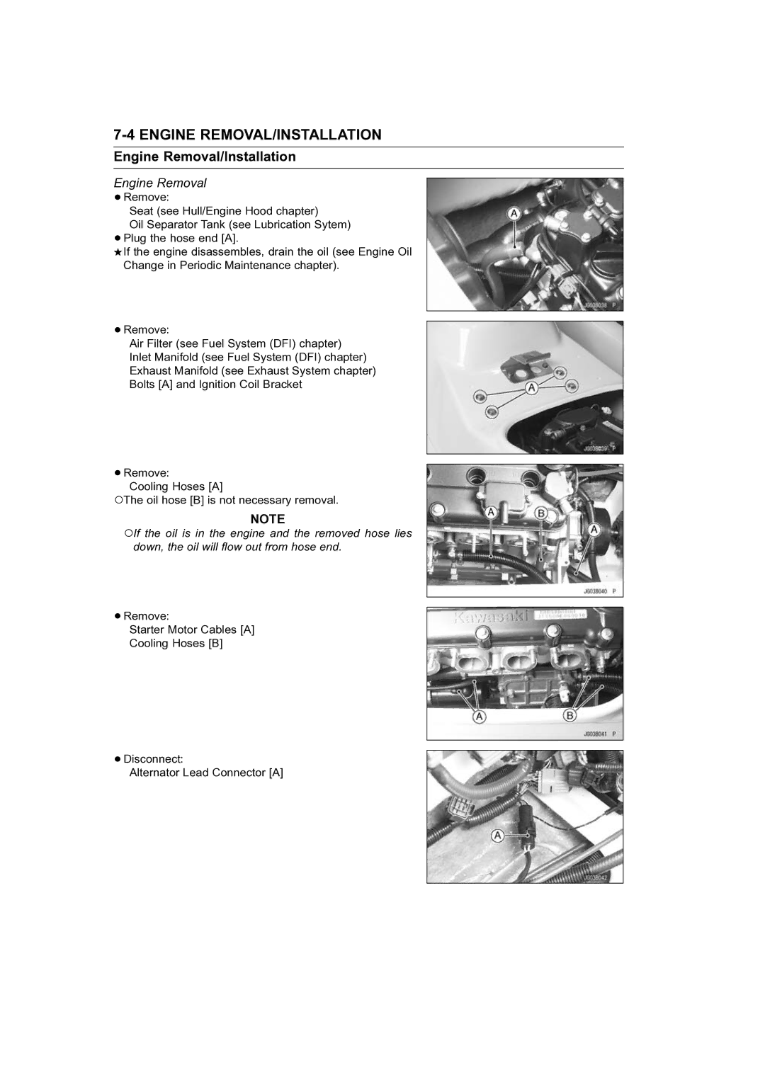 Kawasaki STX-15F service manual Engine Removal/Installation 