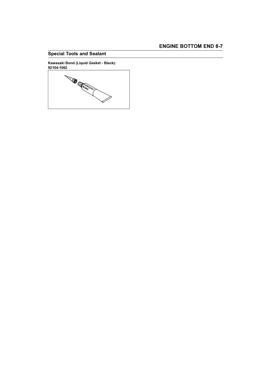 Kawasaki STX-15F service manual Kawasaki Bond Liquid Gasket Black 