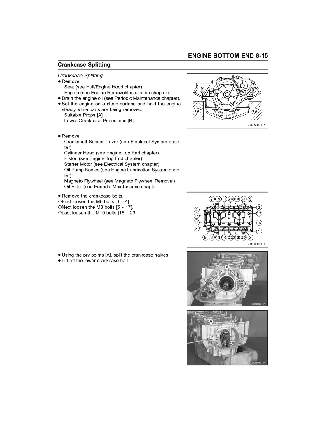 Kawasaki STX-15F service manual Crankcase Splitting 