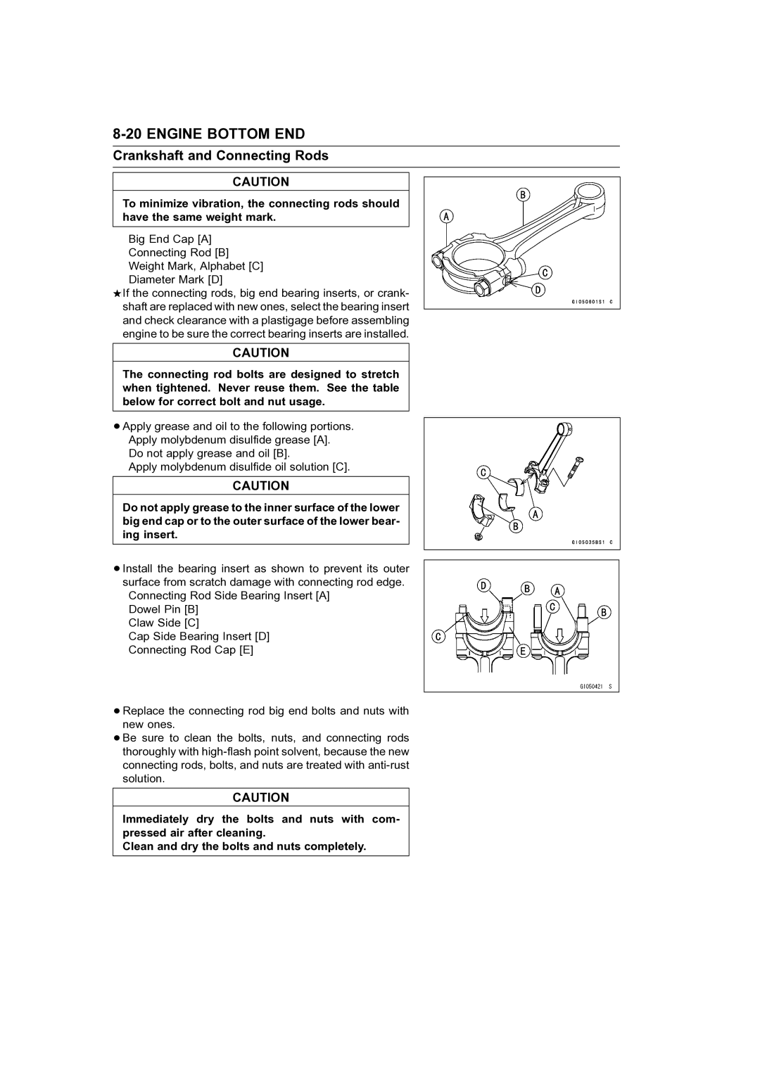 Kawasaki STX-15F service manual Engine Bottom END 