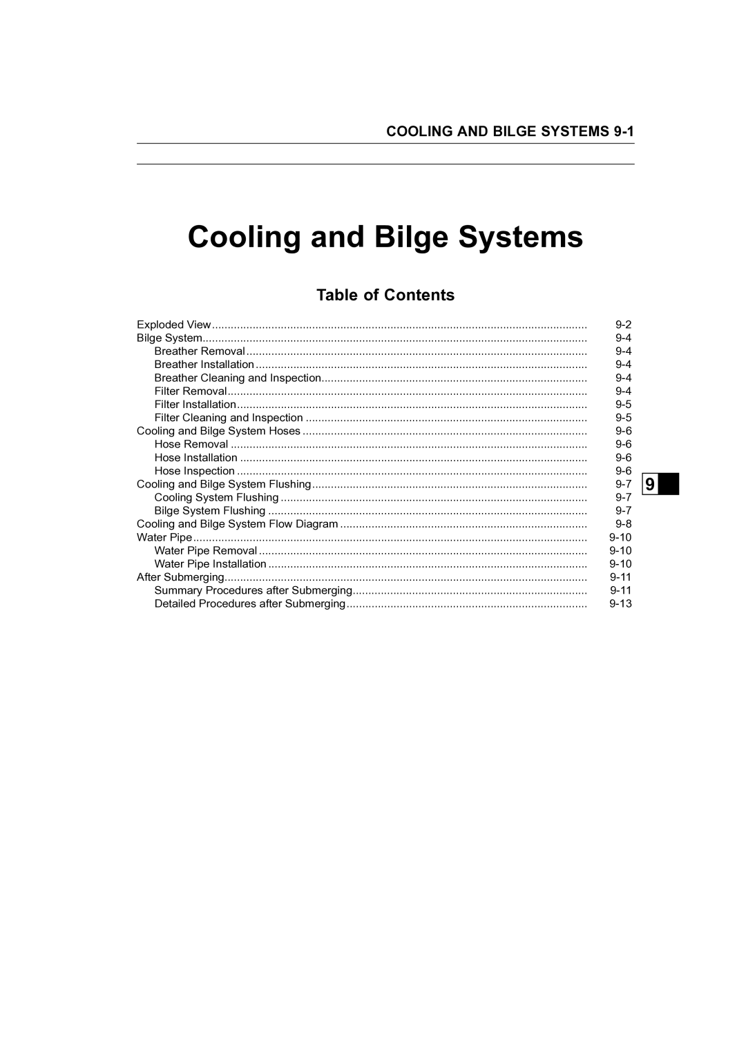 Kawasaki STX-15F service manual Cooling and Bilge Systems 