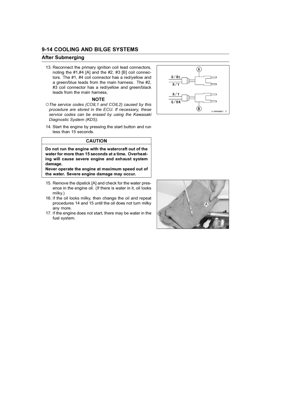 Kawasaki STX-15F service manual Cooling and Bilge Systems 