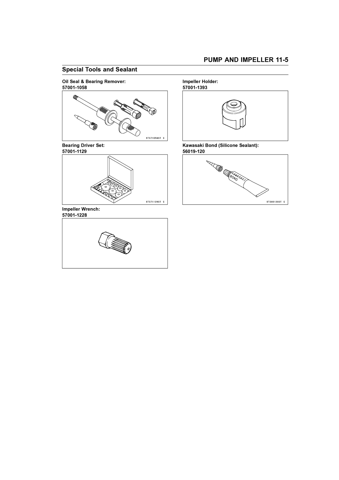 Kawasaki STX-15F service manual Pump and Impeller 