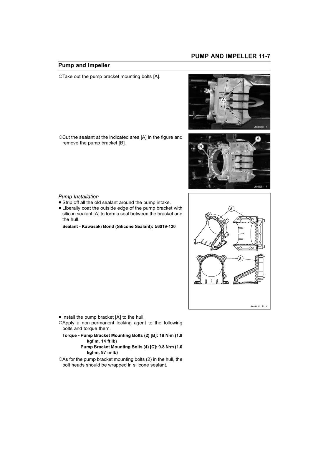 Kawasaki STX-15F service manual Pump Installation 