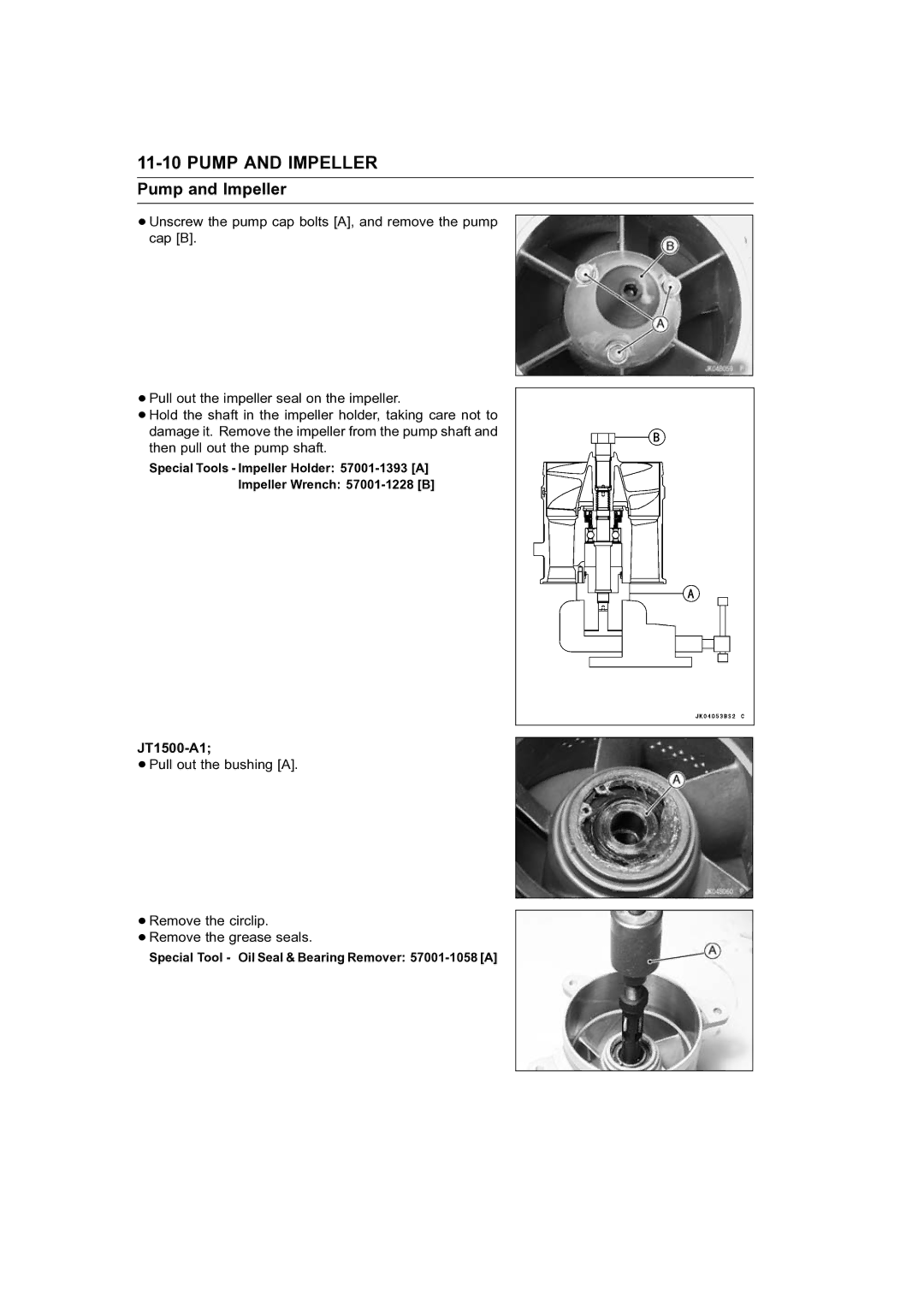 Kawasaki STX-15F service manual Special Tool Oil Seal & Bearing Remover 57001-1058 a 