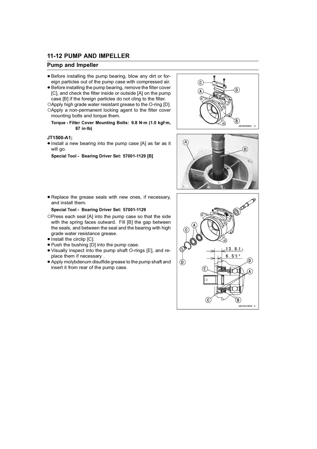 Kawasaki STX-15F service manual Special Tool Bearing Driver Set 