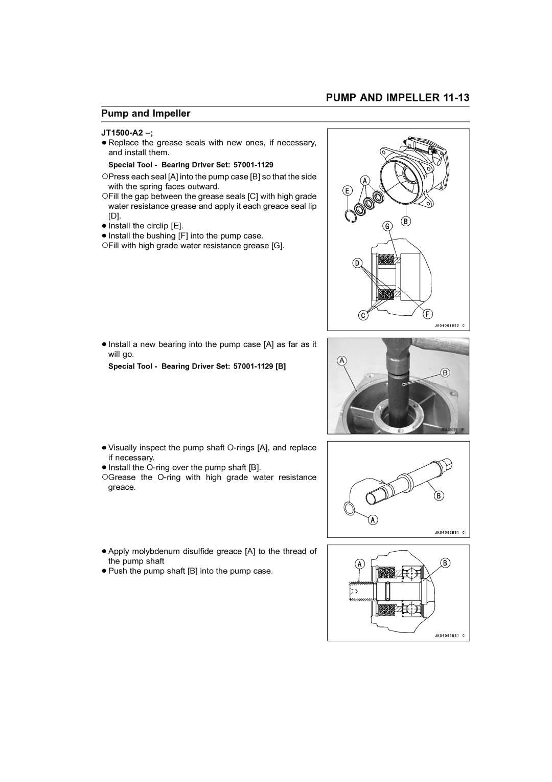 Kawasaki STX-15F service manual Pump and Impeller 