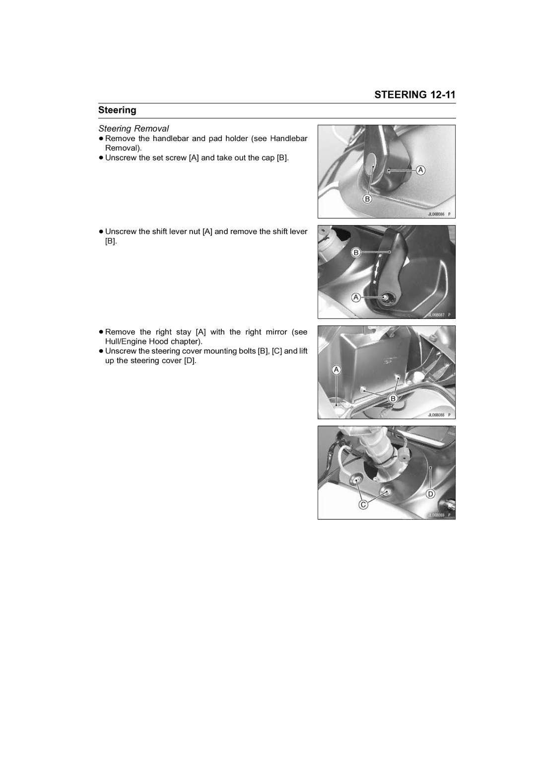 Kawasaki STX-15F service manual Steering Removal 